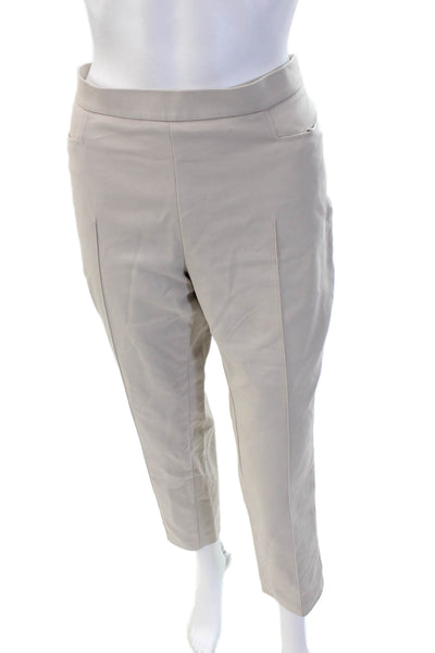 Akris Punto Women Beige Cropped Ankle Dress Pants Zip Size 8