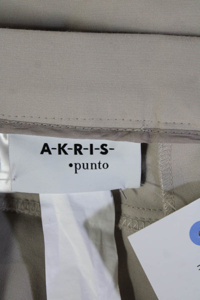 Akris Punto Women Beige Cropped Ankle Dress Pants Zip Size 8