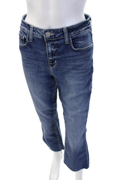 L'Agence Womens Dark Blue Cropped Flare Jeans Size 26
