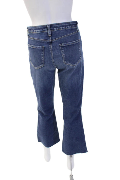 L'Agence Womens Dark Blue Cropped Flare Jeans Size 26