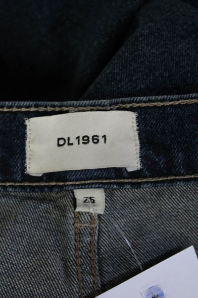 DL1961 Unisex Straight Jeans Dark Blue High Rise 28 Inseam Size 26