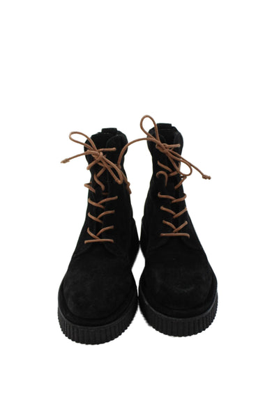 Rag & Bone Womens Sloane Suede Lace-Up Combat Boots Black Size 8.5