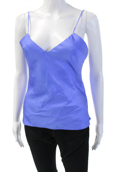 Natori Womens V-Neck Spaghetti Strap Camisole Blue Polyester Size S