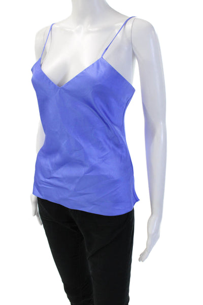 Natori Womens V-Neck Spaghetti Strap Camisole Blue Polyester Size S