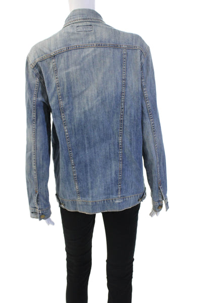 Current/Elliott Womens Blue Collared Button Long Sleeve Jacket Size 2