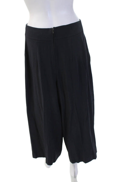 Club Monaco Womens Cropped Dress Pants Black Zip 80% Acetate Size 8