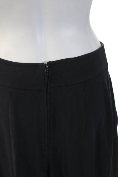 Club Monaco Womens Cropped Dress Pants Black Zip 80% Acetate Size 8