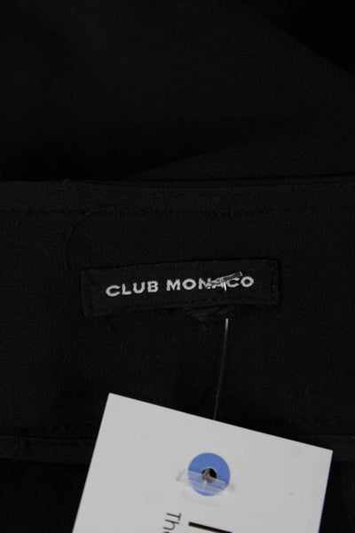 Club Monaco Womens Cropped Dress Pants Black Zip 80% Acetate Size 8