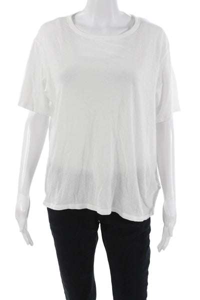 Everlane Womens Basic White Cotton Crew Neck Short Sleeve T-Shirt Size M