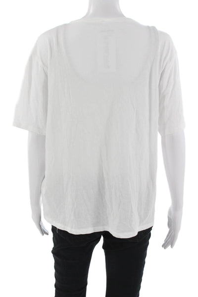 Everlane Womens Basic White Cotton Crew Neck Short Sleeve T-Shirt Size M