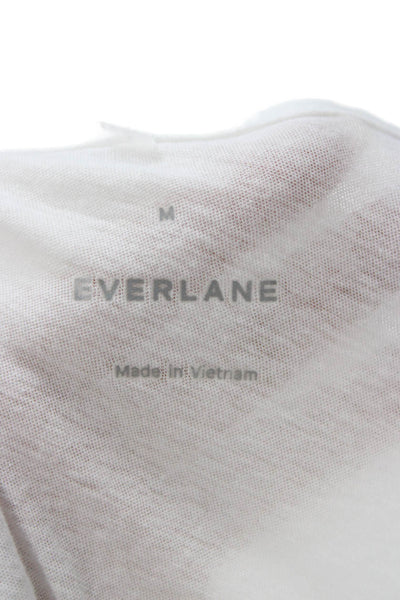 Everlane Womens Basic White Cotton Crew Neck Short Sleeve T-Shirt Size M