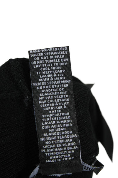 Metric Knits Women Basic V-Neck Black Tank Top 80% Viscose 20% Nylon Size M