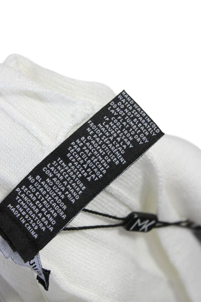 Metric Knits Womens V Neck Basic Sleeveless Tank White 80% Viscose Size M