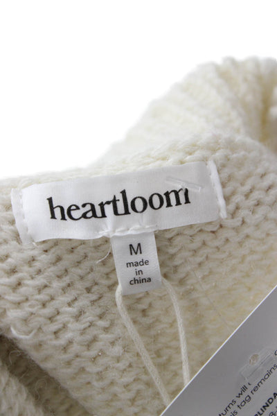 Heartloom Women Striped V-Neck Button Vest White Size M