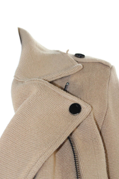 Minnie Rose Women Biker Jacket Tan Size XS