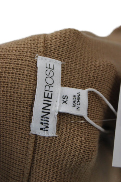 Minnie Rose Women Biker Jacket Tan Size XS