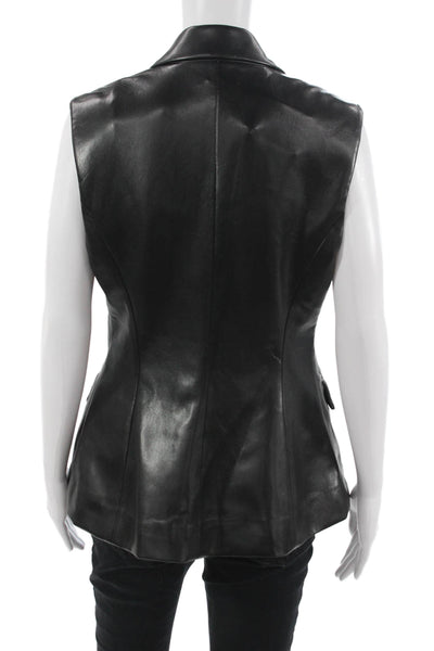 Generation Love Womens Collared Biker Sleeveless Vest Black Size M