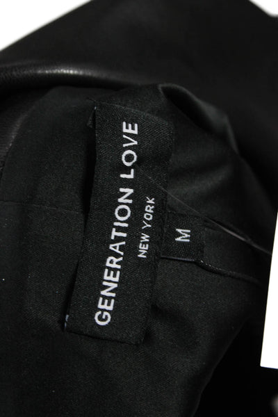 Generation Love Womens Collared Biker Sleeveless Vest Black Size M