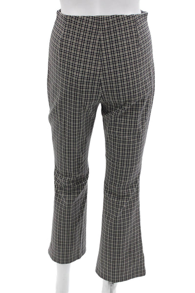 Theory Womens Dress Pants Black Plaid Zip 26 Inseam Size 2