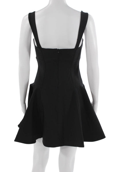 Simkhai Women Fit & Flare Mini Dress Black Square Neck Sleeveless Zip Size 0
