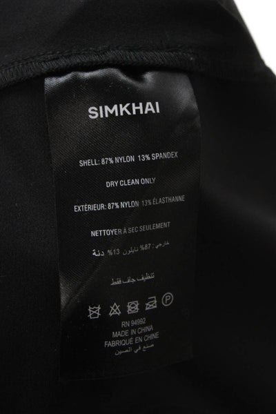Simkhai Women Fit & Flare Mini Dress Black Square Neck Sleeveless Zip Size 0