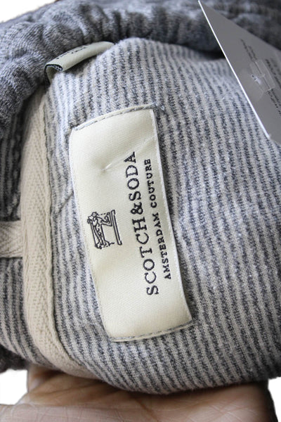 Scotch & Soda Unisex Pullover Hoodie Gray 100% Cotton Long Sleeve Size M