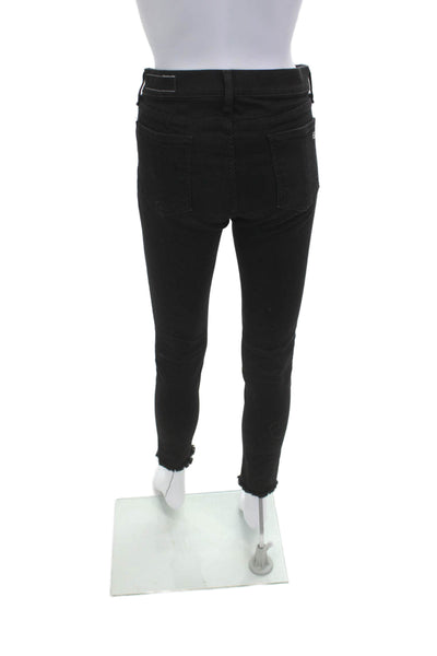 Rag & Bone Womens Black Ankle Skinny Jeans High Rise Button Fly Size 29