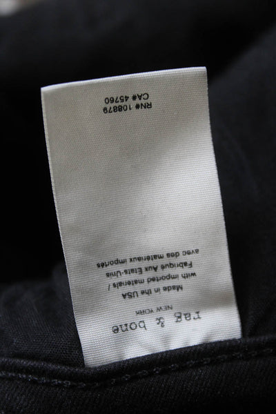Rag & Bone Womens Black Ankle Skinny Jeans High Rise Button Fly Size 29