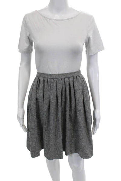 Cacharel Womens Pleated A-Line Skirt Gray Knee Length Size 40