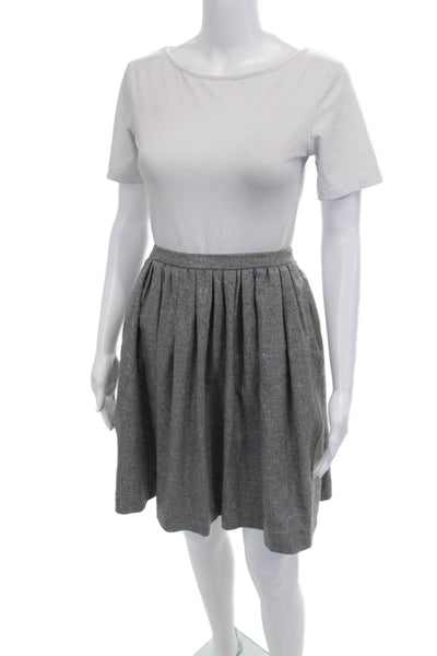 Cacharel Womens Pleated A-Line Skirt Gray Knee Length Size 40