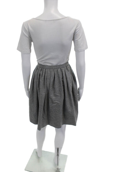 Cacharel Womens Pleated A-Line Skirt Gray Knee Length Size 40