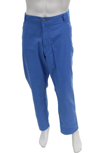 Peter Millar Mens Chino Pants Blue Polyester Button Size 42