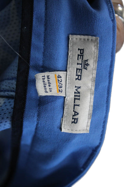 Peter Millar Mens Chino Pants Blue Polyester Button Size 42