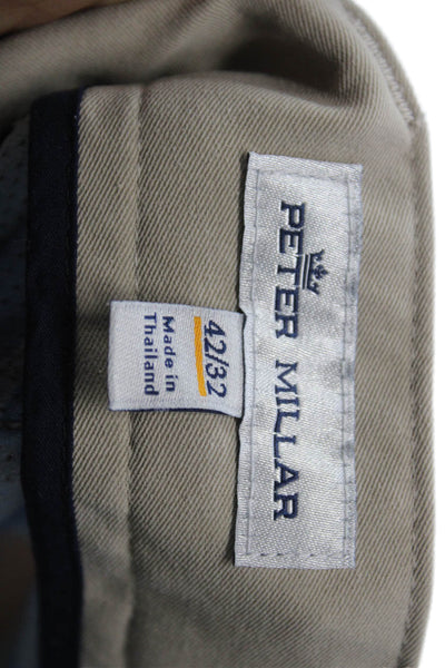 Peter Millar Mens Chino Pants Beige Button Big & Tall Size 42