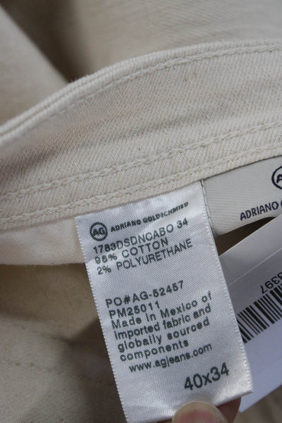 AG Adriano Goldschmied Mens White Jeans Button 34 Inseam Size 40