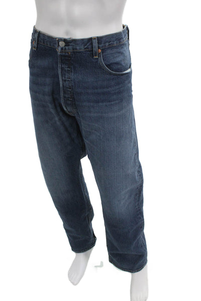 Levis Mens Dark Blue Straight Jeans Button Fly Big & Tall Size 40