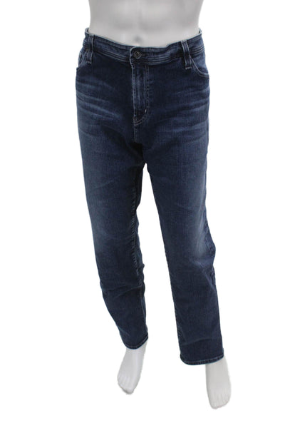 AG Adriano Goldschmied Mens Dark Blue Straight Jeans Big & Tall Size 40