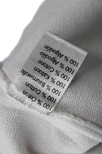 Lacoste Mens V-Neck Pullover Sweater White 100% Cotton Size 6