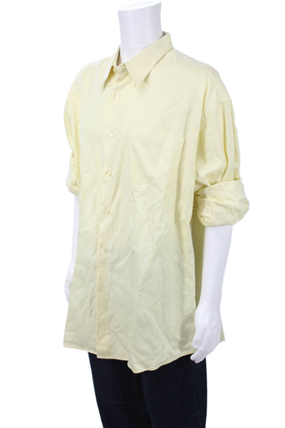Brooks Brothers Mens Button Front Collared Striped Shirt Blue White Cotton XL