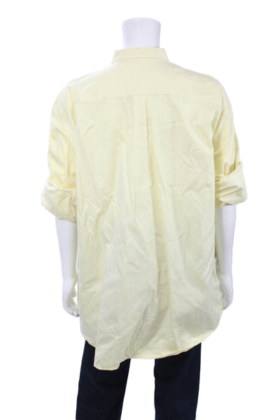 Brooks Brothers Mens Button Front Collared Striped Shirt Blue White Cotton XL