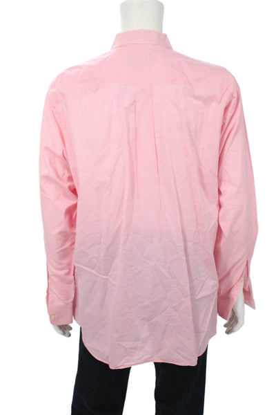 Vineyard Vines Mens Button Front Long Sleeve Collared Plaid Shirt Pink White XL