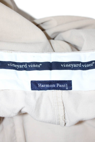 Vineyard Vines Mens Chino Pants Beige Cotton Button Fly Size 38