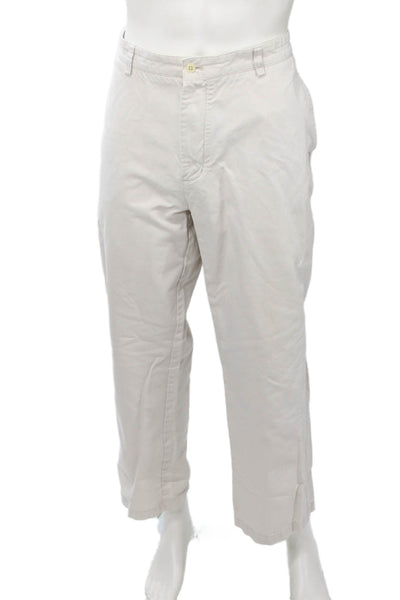 Vineyard Vines Men White Cotton Chinos Button Closure 30 Inseam Size 38