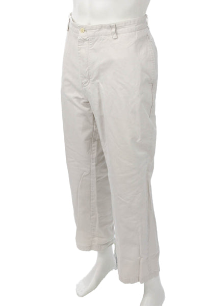 Vineyard Vines Men White Cotton Chinos Button Closure 30 Inseam Size 38