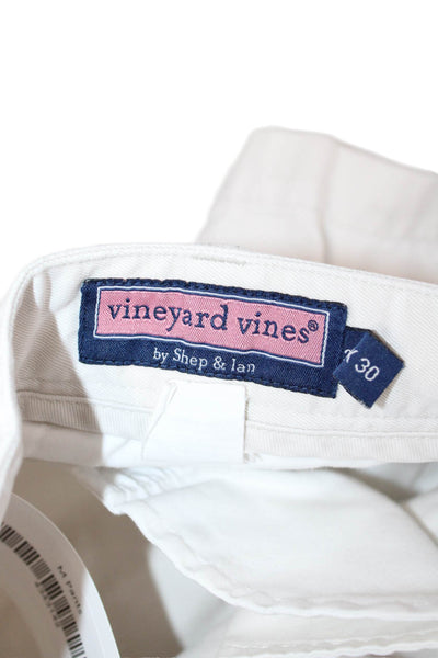 Vineyard Vines Men White Cotton Chinos Button Closure 30 Inseam Size 38