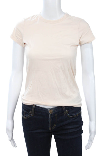Rag & Bone Womens Basic Crew Neck Short Sleeve T-Shirt Beige Size XS