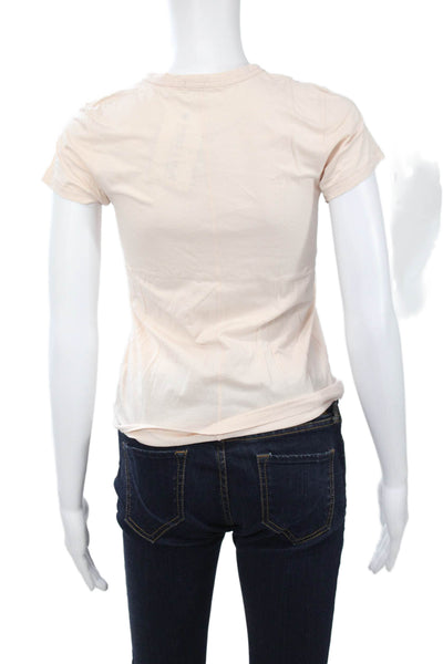 Rag & Bone Womens Basic Crew Neck Short Sleeve T-Shirt Beige Size XS