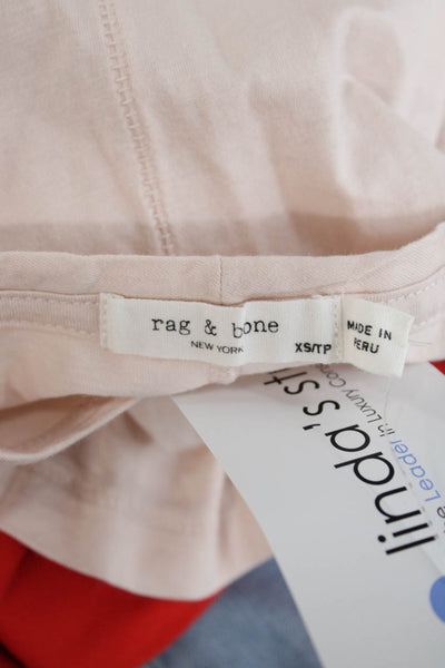 Rag & Bone Womens Basic Crew Neck Short Sleeve T-Shirt Beige Size XS