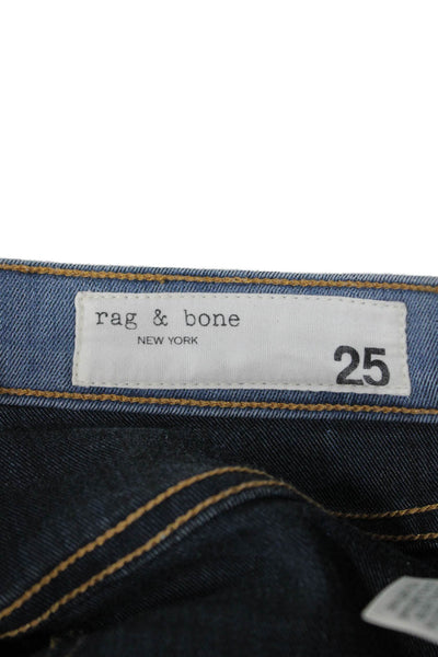 Rag & Bone Women Skinny Ankle Jeans Light Blue Mid Rise Inseam 30 Size 25