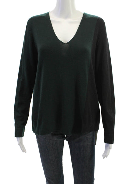 Akris Punto Unisex Pullover Sweater Black VNeck Long Sleeve 100% Wool Size 12